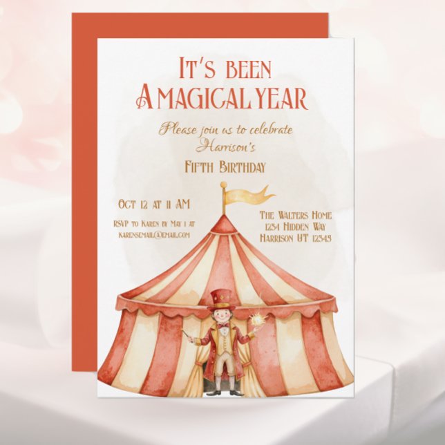 Invitation Année magique Anniversaire du magicien (Créateur téléchargé)