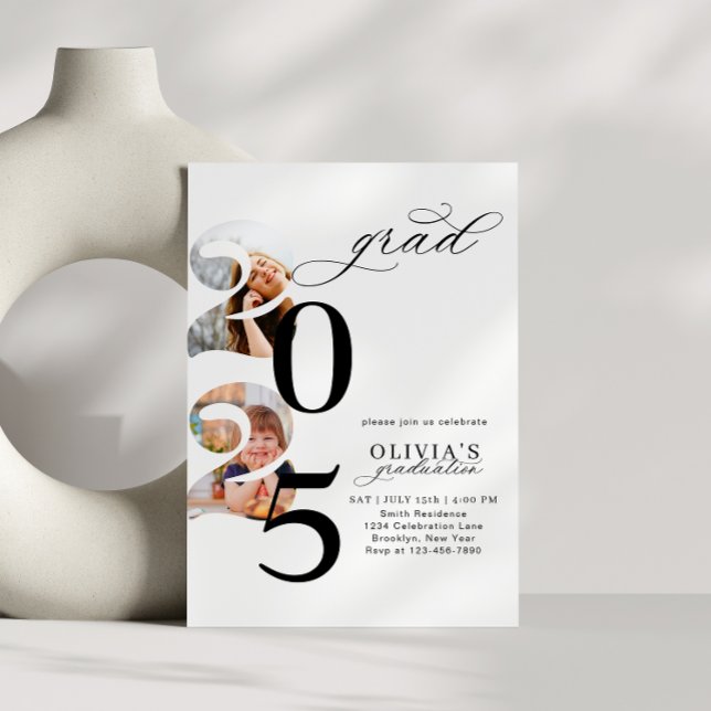 Invitation Année moderne Modèle photo Graduation Party (Créateur téléchargé)