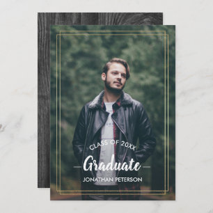 Invitation Année personnalisée Fête de graduation en bois de 