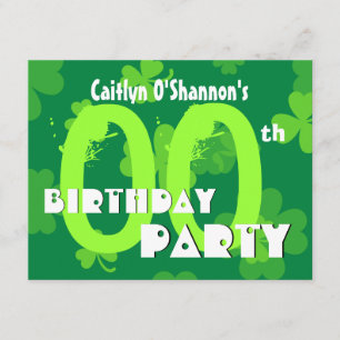 Invitation Année personnalisée Shamrocks Anniversaire V01