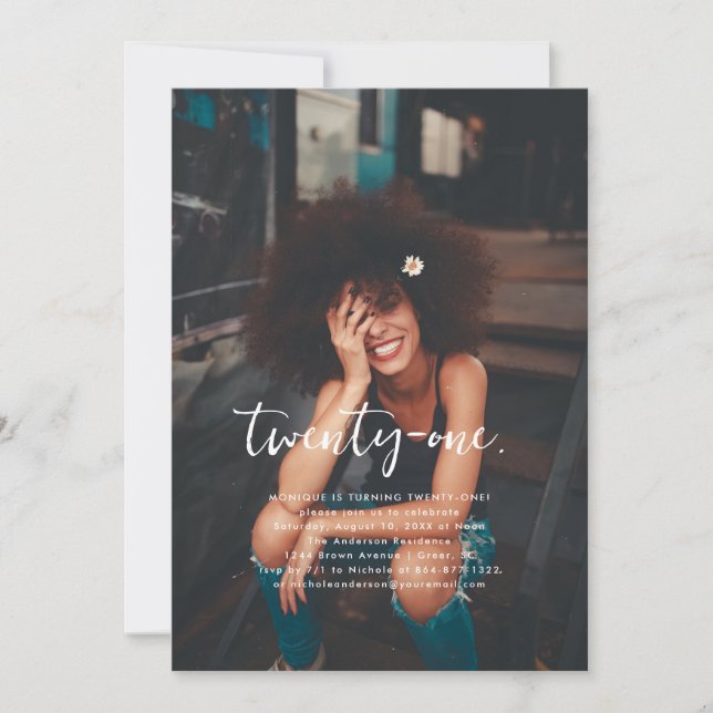 Invitation Année | Photo simple fête d'anniversaire (Devant)