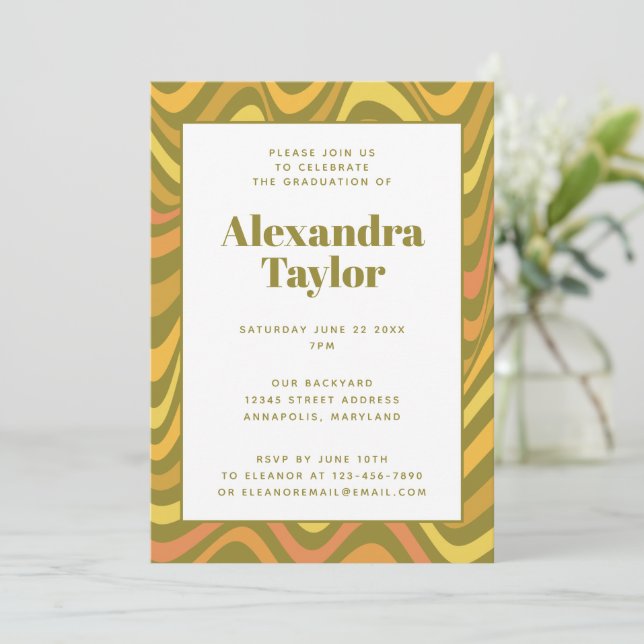 Invitation Années 60 rétro les années 70 Abstraite Super (Debout devant)