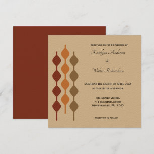 Invitation Années 70 rétro Mariage géométrique