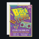 Invitation Années 90 Hip hop fête d'anniversaire Retro Throwb<br><div class="desc">Revenez à la décennie la plus triste de tous avec notre Invitation de fête d'anniversaire Retour aux années 90! Revivez la nostalgie vibrante des couleurs néons, cassettes et scrunchies tandis que vous invitation vos amis à se joindre à la fête de retour ultime. Dotée d'un design dynamique inspiré par les...</div>