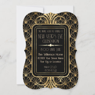 Invitation Années folles, réveillon Art déco