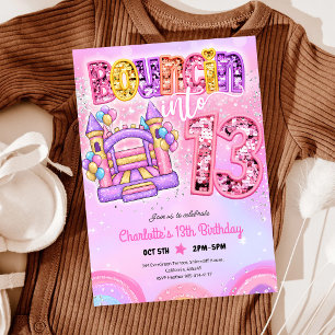 Invitation anniversaire 13 ans Maison Gonflable Ar