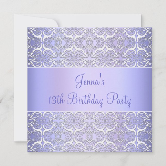 Invitation anniversaire 13 ans violet Invitation a (Devant)