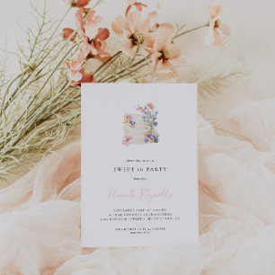 Invitation anniversaire 16 ans Simple Floral Cake