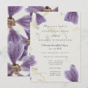 Invitation Anniversaire 16ème Mariage Floral Cottage Purple I