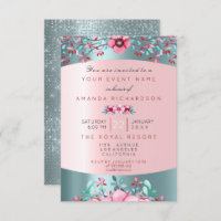 Anniversaire 16ème nuptiale Floral Rose Blue Water