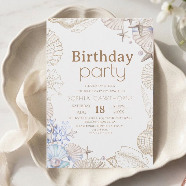 Invitation Anniversaire 18 ans à la plage (Créateur téléchargé)