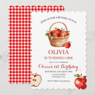 Invitation Anniversaire 1 an Apple Bushel of Fun