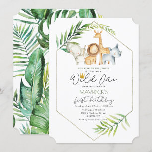 Invitation Anniversaire 1 an Jungle Safari Wild On