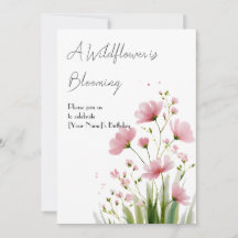 Invitation anniversaire 1ère année Fleur sauvage A