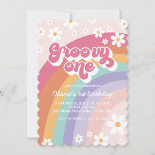 Invitation anniversaire 1ère année Groovy One Retr