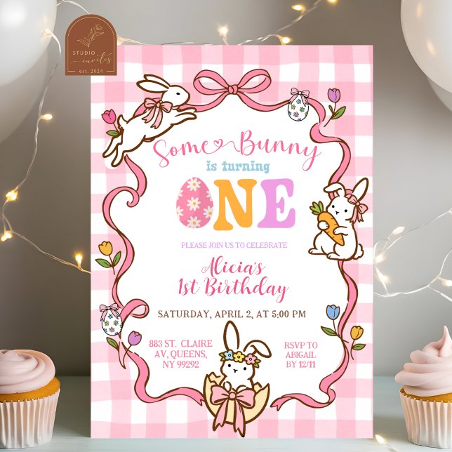 Invitation Anniversaire 1ère Fantaisie Lapin à Car (Créateur téléchargé)