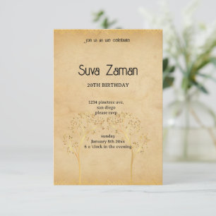 Invitation Anniversaire 20 Ans Élégant Simple Mignon Gris