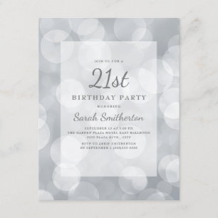 Invitation Anniversaire 21 ans élégant mignon scintillant Bok