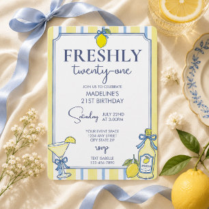 Invitation Anniversaire 21 Tendance Citron Esthétique