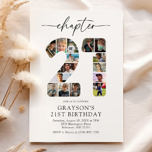 Invitation anniversaire 21ème chapitre tendance