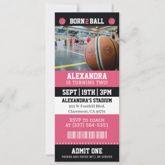 Invitation anniversaire 2 ans thème basket-ball ro