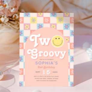 Invitation anniversaire 2 ans Two Groovy Boho