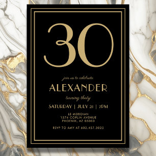 Invitation Anniversaire 30 ans Adulte Moderne Minimaliste Noi