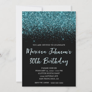 Invitation Anniversaire 30 ans chasseur vert pailleté noir