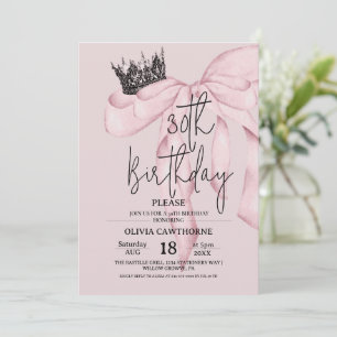Invitation Anniversaire 30 ans Dusty Pink ⎮Fête au nœud papil