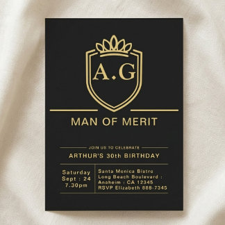 Invitation Anniversaire 30 ans Mari 30 Ans Fête Noir Or