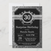 Anniversaire 30 ans surprise paillettes noires et