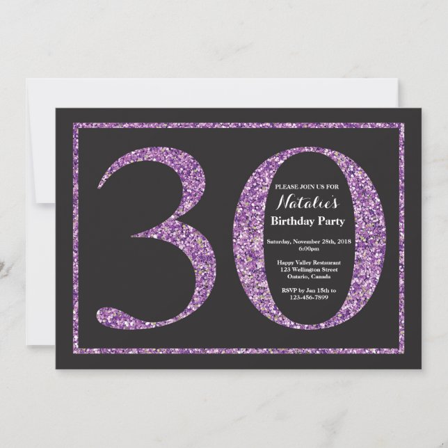 Invitation Anniversaire 30 Ans Tableau Noir Paille (Devant)