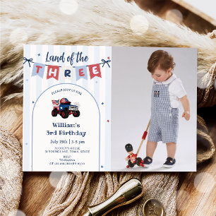 Invitation anniversaire 3 ans Rouge Blanc & Bleu P