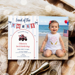 Invitation anniversaire 3 ans Rouge Blanc & Bleu P