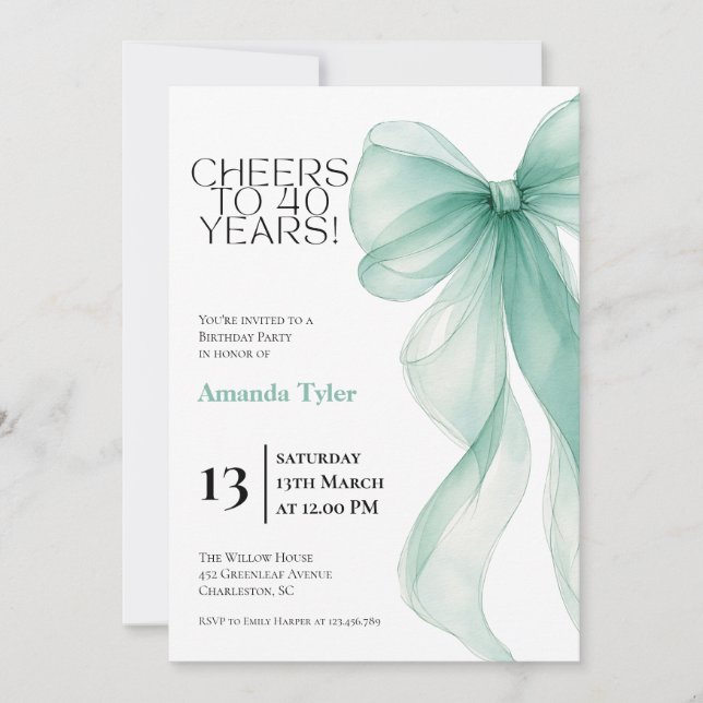 Invitation Anniversaire 40 Ans Arc-en-Couleurs Aqu (Devant)