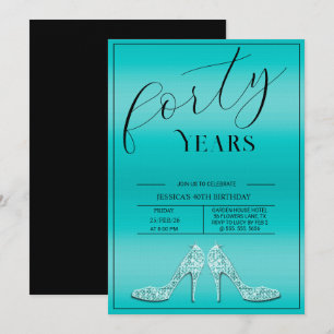 Invitation Anniversaire 40 ans Féminin Tendance de Stiletto