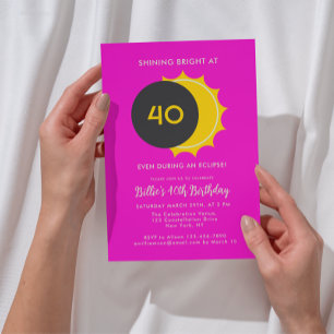 Invitation Anniversaire 40 ans Partie partielle de l'éclips