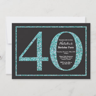 Invitation Anniversaire 40 ans Tableau Noir Paille
