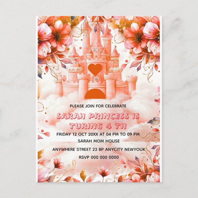 Invitation anniversaire 4 ans modifiable Quatre po (Devant)
