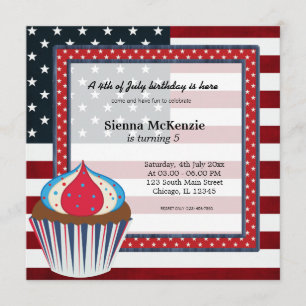 Invitation anniversaire 4 juillet