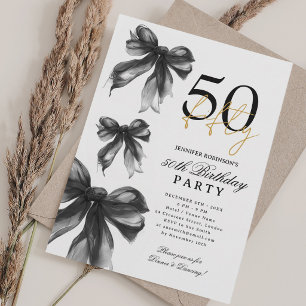 Invitation Anniversaire 50 Ans à l'Aquarelle Noire