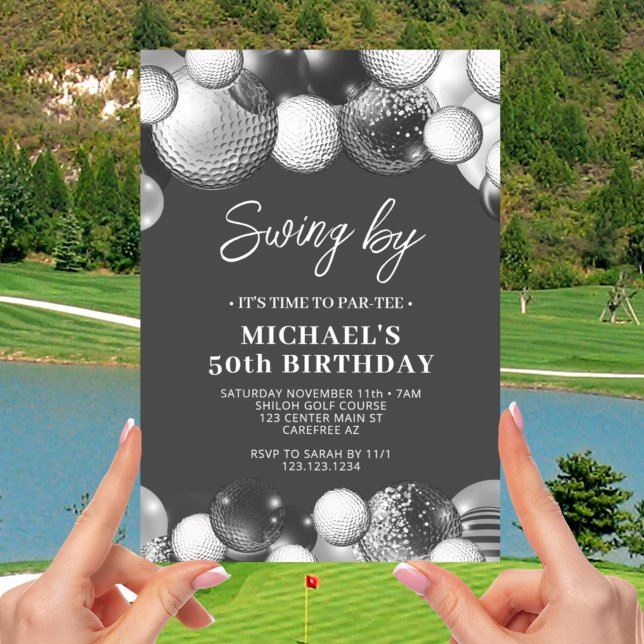 Invitation Anniversaire 50 ans de la partie de golf masculine (Créateur téléchargé)
