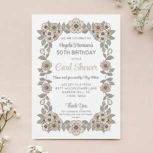 Invitation Anniversaire 50 Ans Fête Fleurie Nature