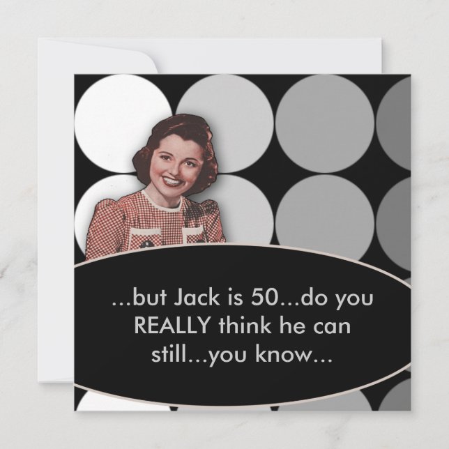 Invitation Anniversaire 50 ans Mans Retro (Devant)