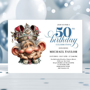 Invitation anniversaire 50 ans modifiable pour hom
