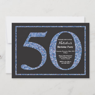 Invitation Anniversaire 50 ans Tableau Noir Paille