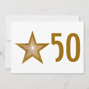Invitation anniversaire '50' étoile blanche