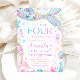 Invitation Anniversaire 5 Ans Mermaid Dive Into Fi