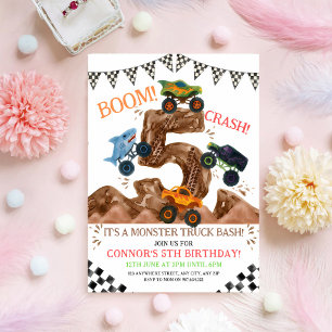 Invitation Anniversaire 5 ans Monster Truck