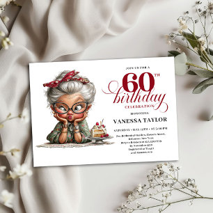 Invitation Anniversaire 60 Ans Design Drôle et Ori